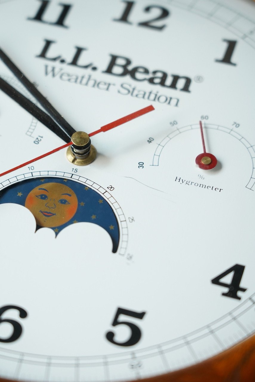 LLBean 掛け時計 ムーンフェイズ weather station LLBean 掛け時計
