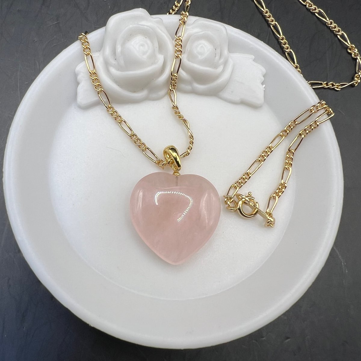 天然石 ローズクォーツ ハート♡ ネックレス | KYOUKO jewelry STORE
