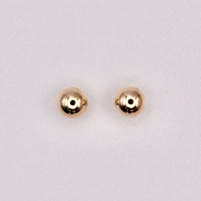 K18YG(イエローゴールド) シンプル ボール ピアス 5mm 保証書付 | Koselig