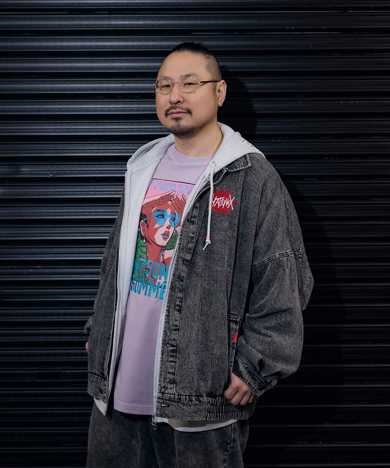 Hatsunex ビッグシルエットデニムジャケット（ケミカルブラック