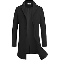 PRIJOUHE Men's Wool Blend Jacket Single Breasted Slim Fit Thick