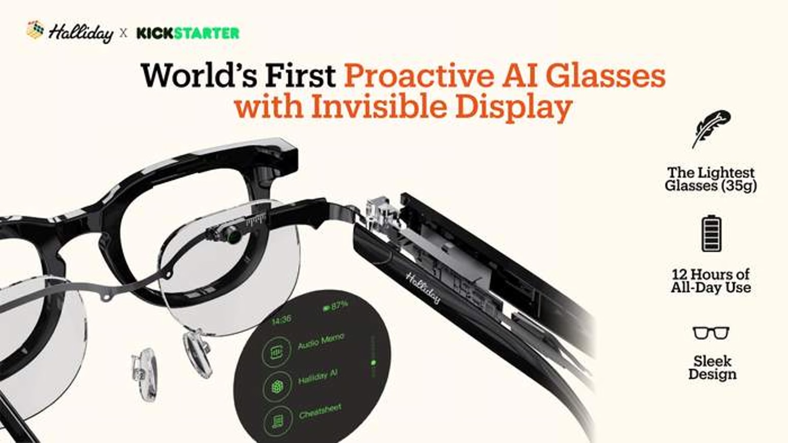 情報を網膜に直接投影するAIスマートグラス「Halliday Glasses」発売へ