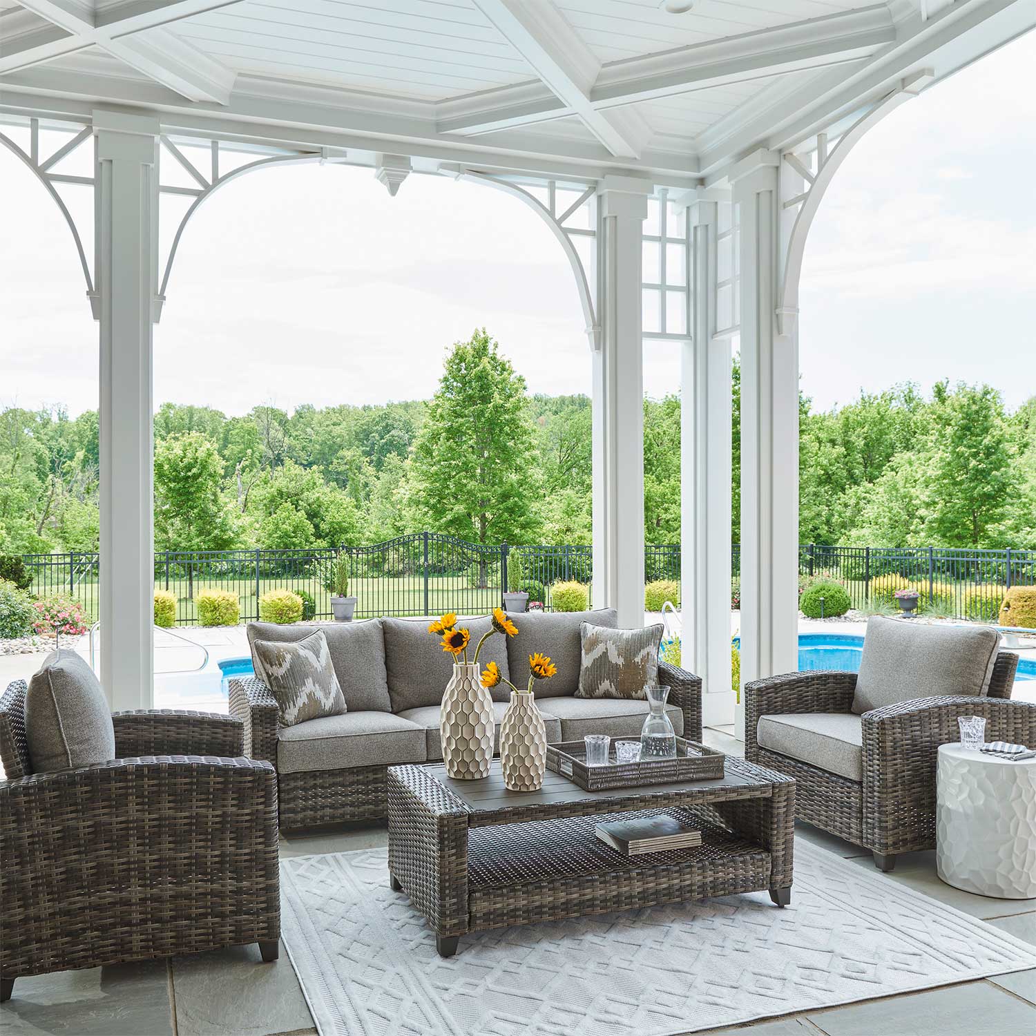 Oasis Court 4 Piece Set | OASIS-4PC | AFW.com