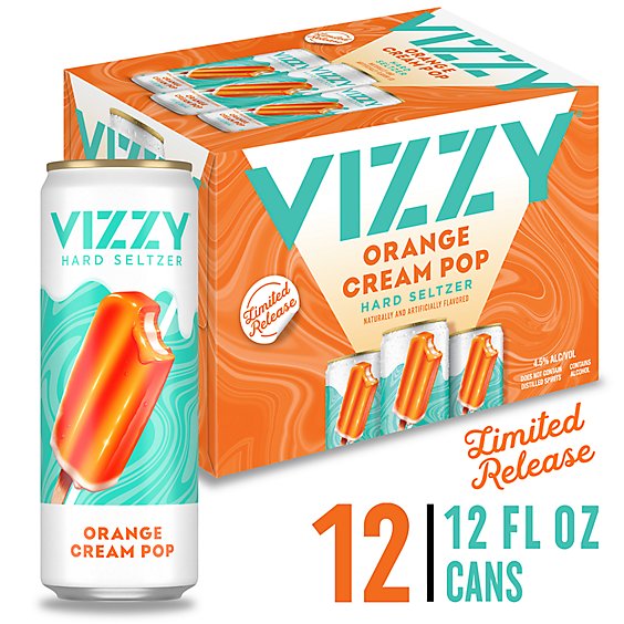 Vizzy Orange Cream Pop Hard Seltzer 4.5% ABV Cans - 12-12 Fl. Oz