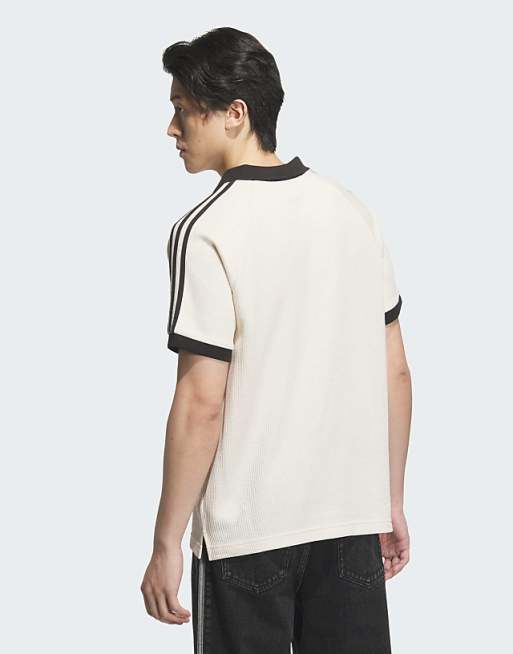 adidas Originals Waffle short sleeve polo shirt in wonder white | ASOS