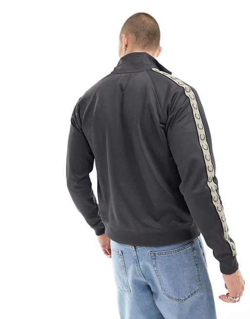 Fred Perry contrast tape track jacket in gray | ASOS