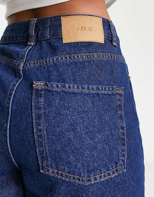 JJXX Tokyo high waisted wide leg jeans in dark blue | ASOS