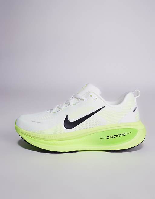 Nike Running Vomero 18 running sneakers in white and green | ASOS