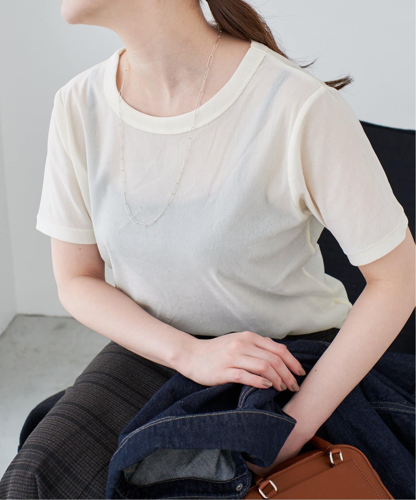 フロッキーチュールハーフスリーブプルオーバー（Tシャツ／カットソー
