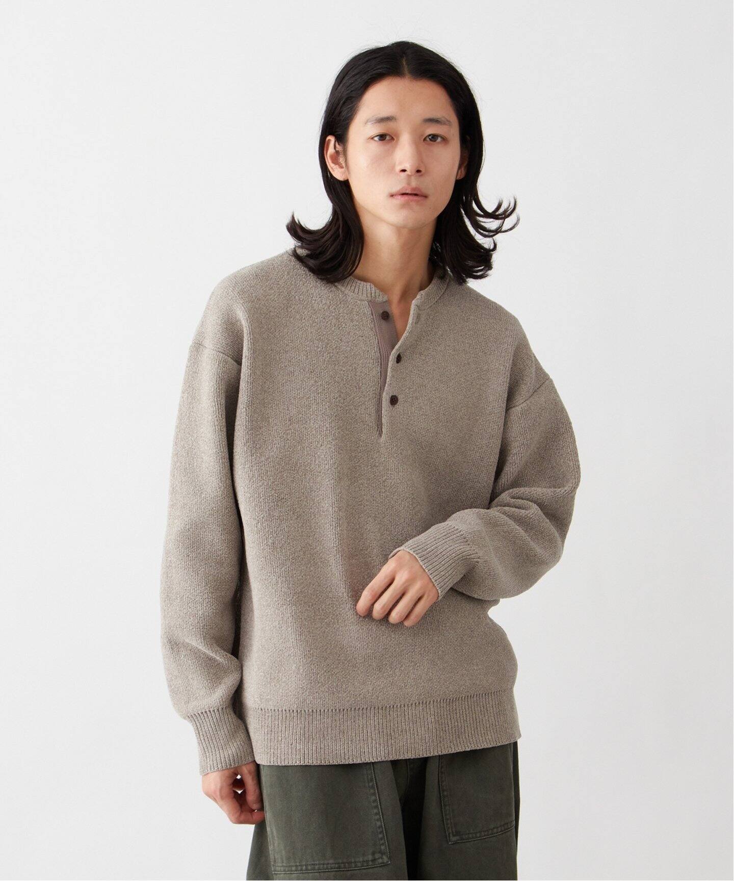 モール ヘンリーネックニット（ニット／セーター）｜B.C STOCK（ベー