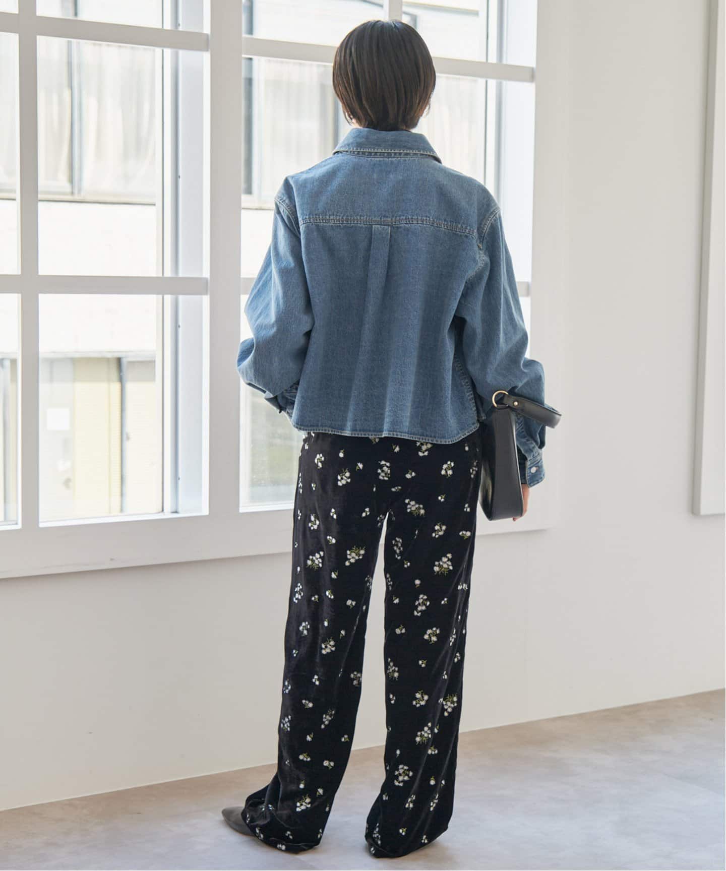 ブーケエンブロイダリーストレートパンツ（スラックス）｜Spick and