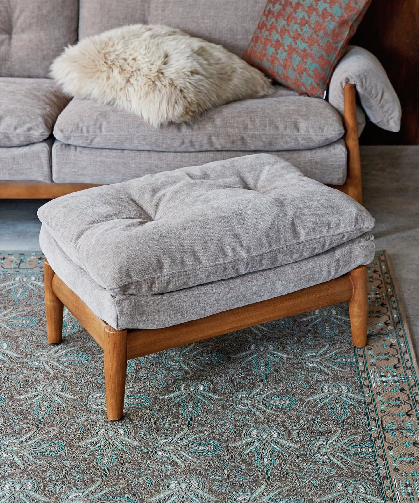 MADEIRA OTTOMAN (NTR/GRY) マデイラ オットマン グレー（ソファ