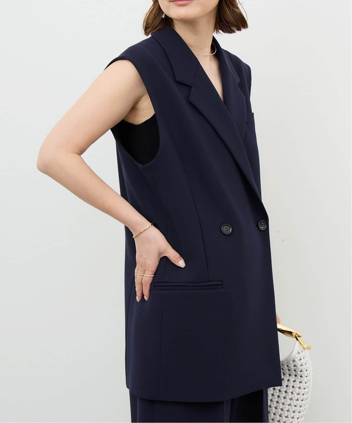Wクロス ロングベスト（ジレ）｜Deuxieme Classe（ドゥーズィエム