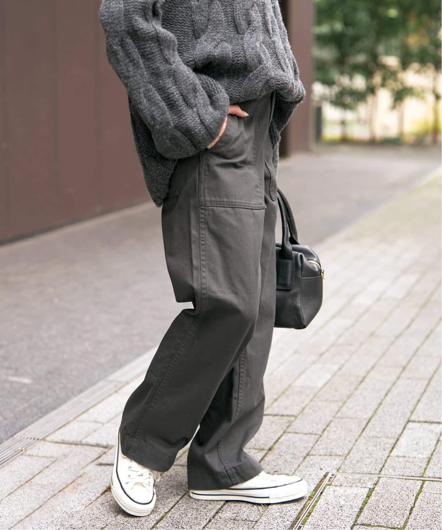 Spick and Span ルーズベイカーパンツ カーキ 38 追加》ルーズベイカー