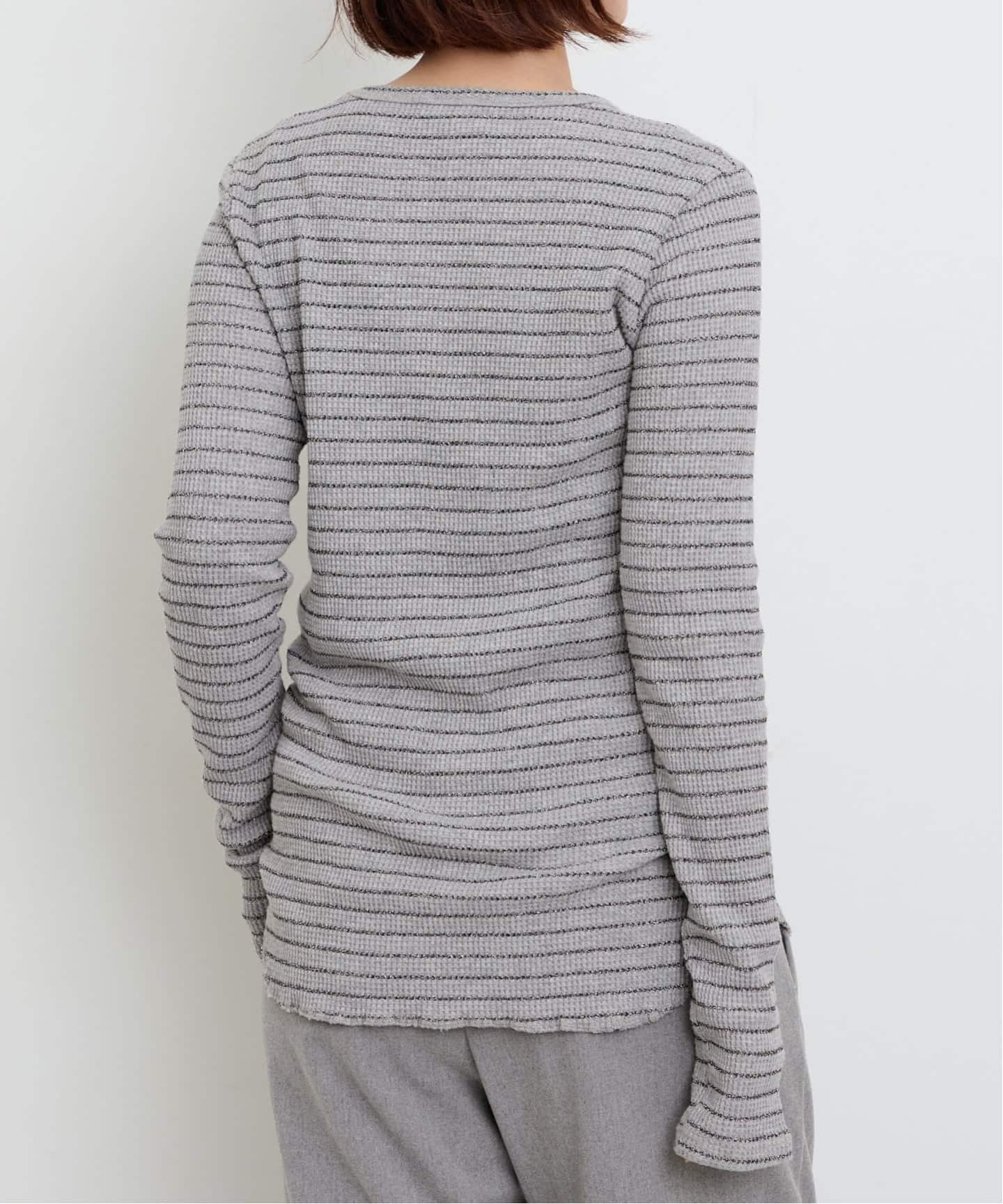 GOOD GRIEF!/グッド グリーフ】 WAFFLE BORDER LONG SLEEVE TOP（T