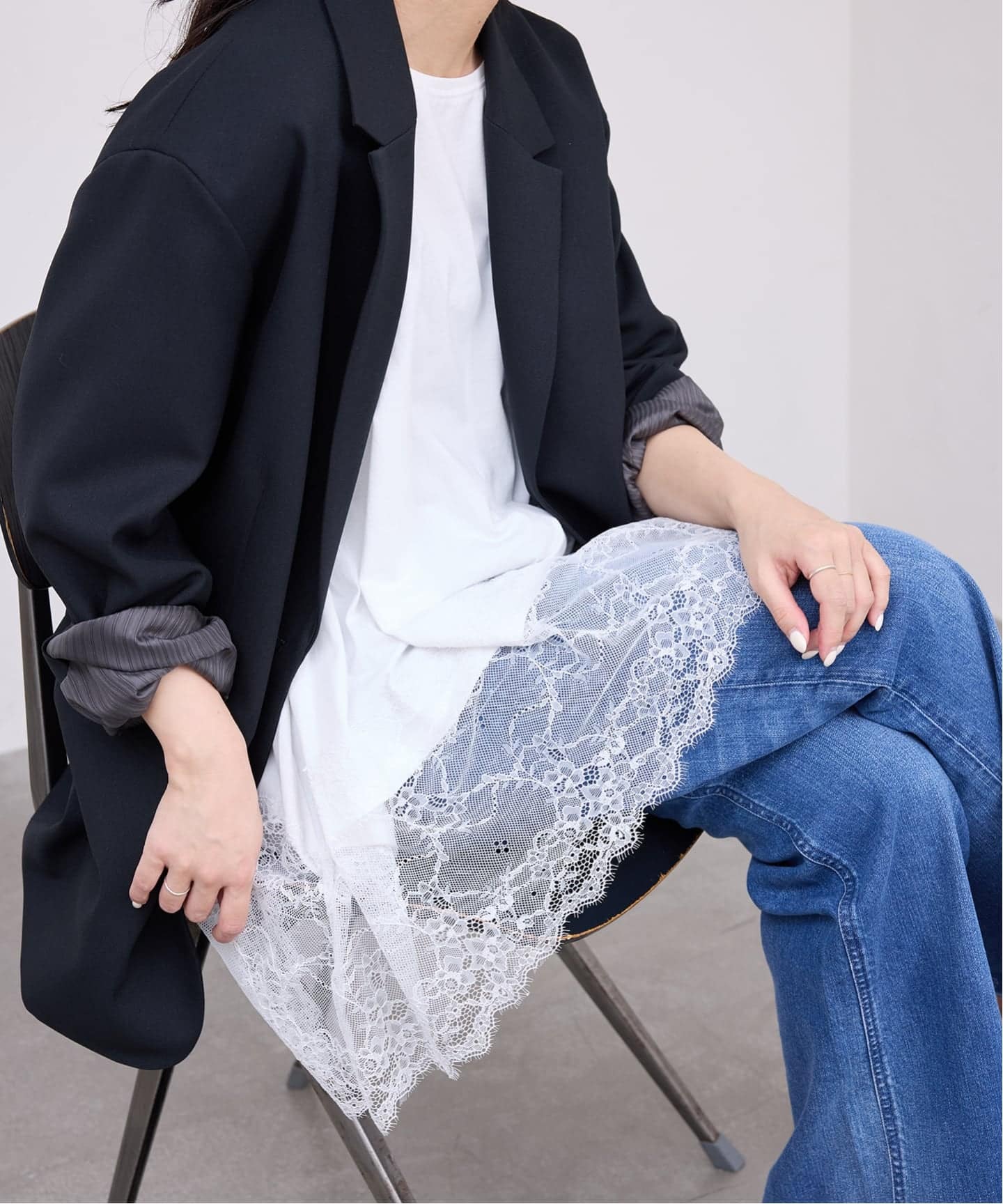 WEB限定/追加6予約》レースコンビカットソー（Tシャツ／カットソー