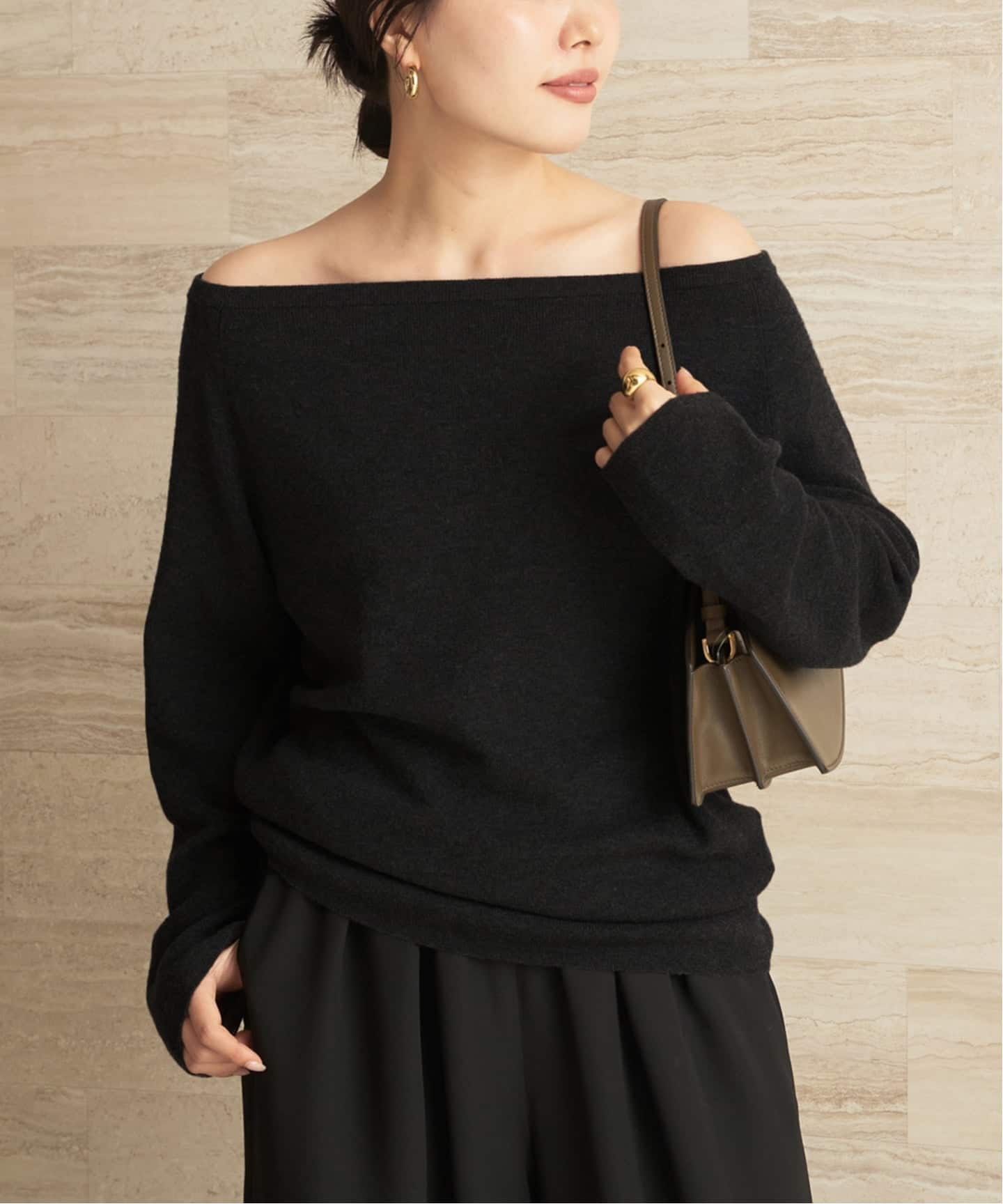 追加》Off shoulder slit ニット 3（ニット／セーター）｜Plage