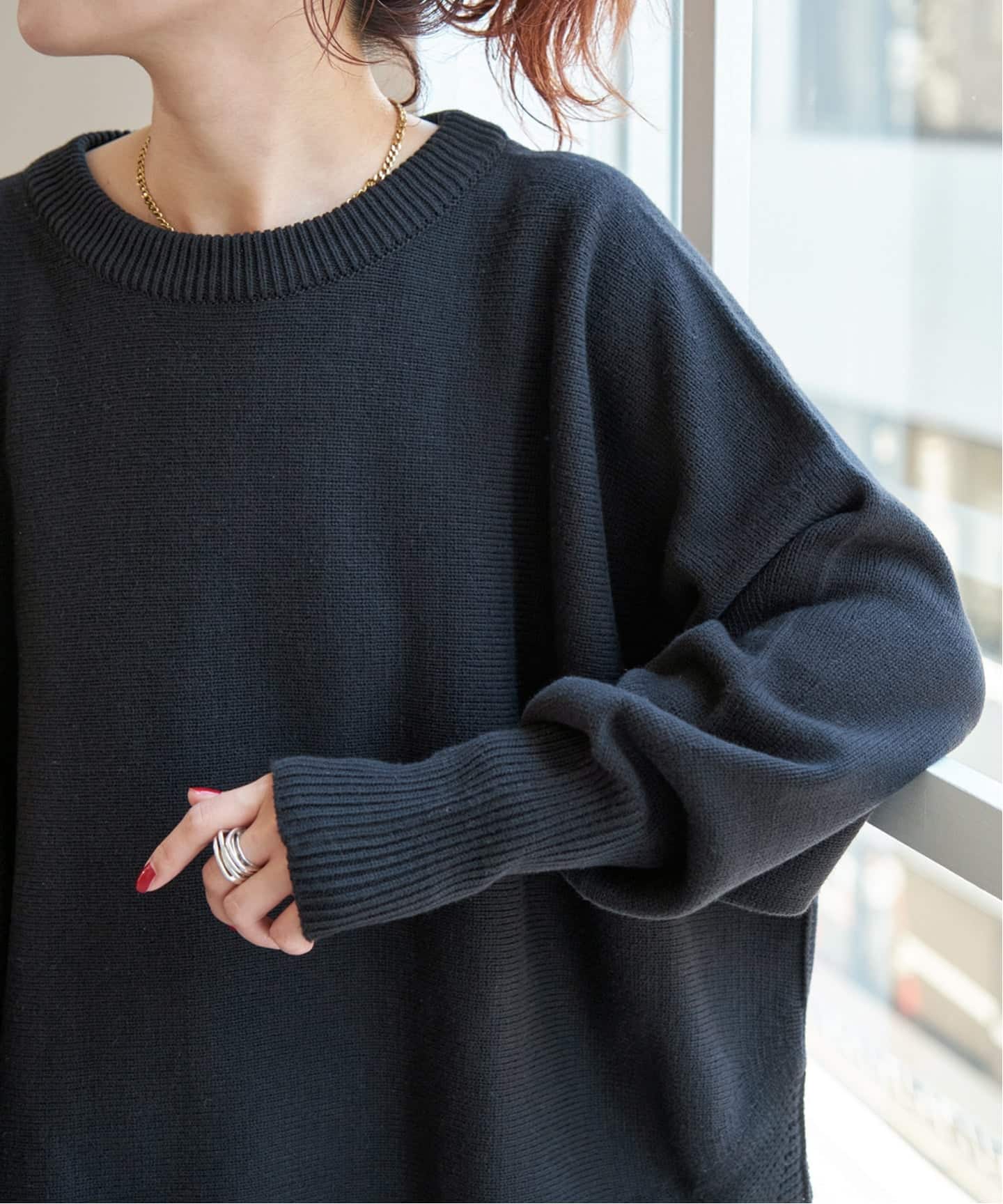 WEB限定 / 追加2》バルキーヤーンドルマンロングリブニット（ニット