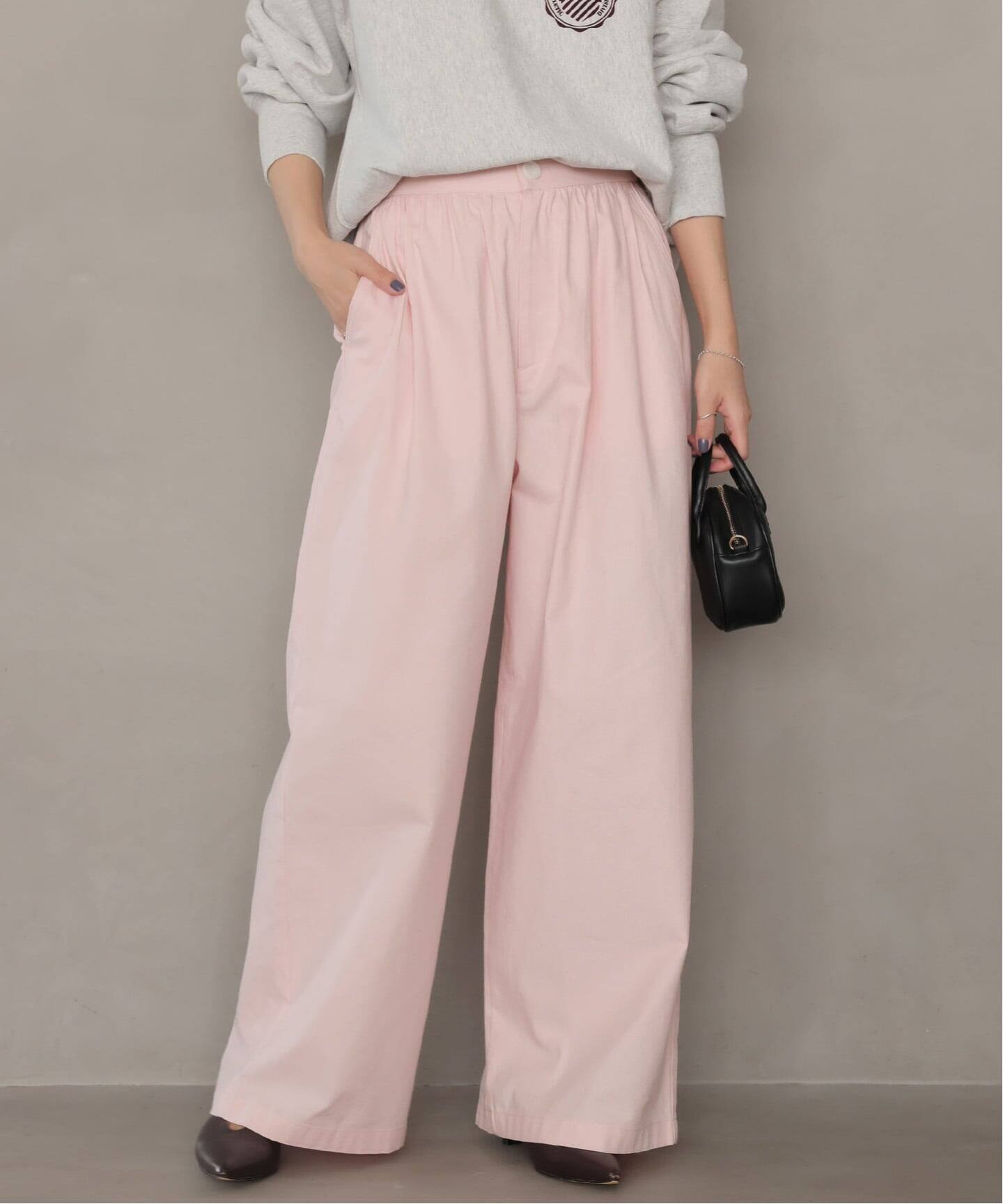 26SS新作］コットンツイルギャザーワイドパンツ（その他パンツ