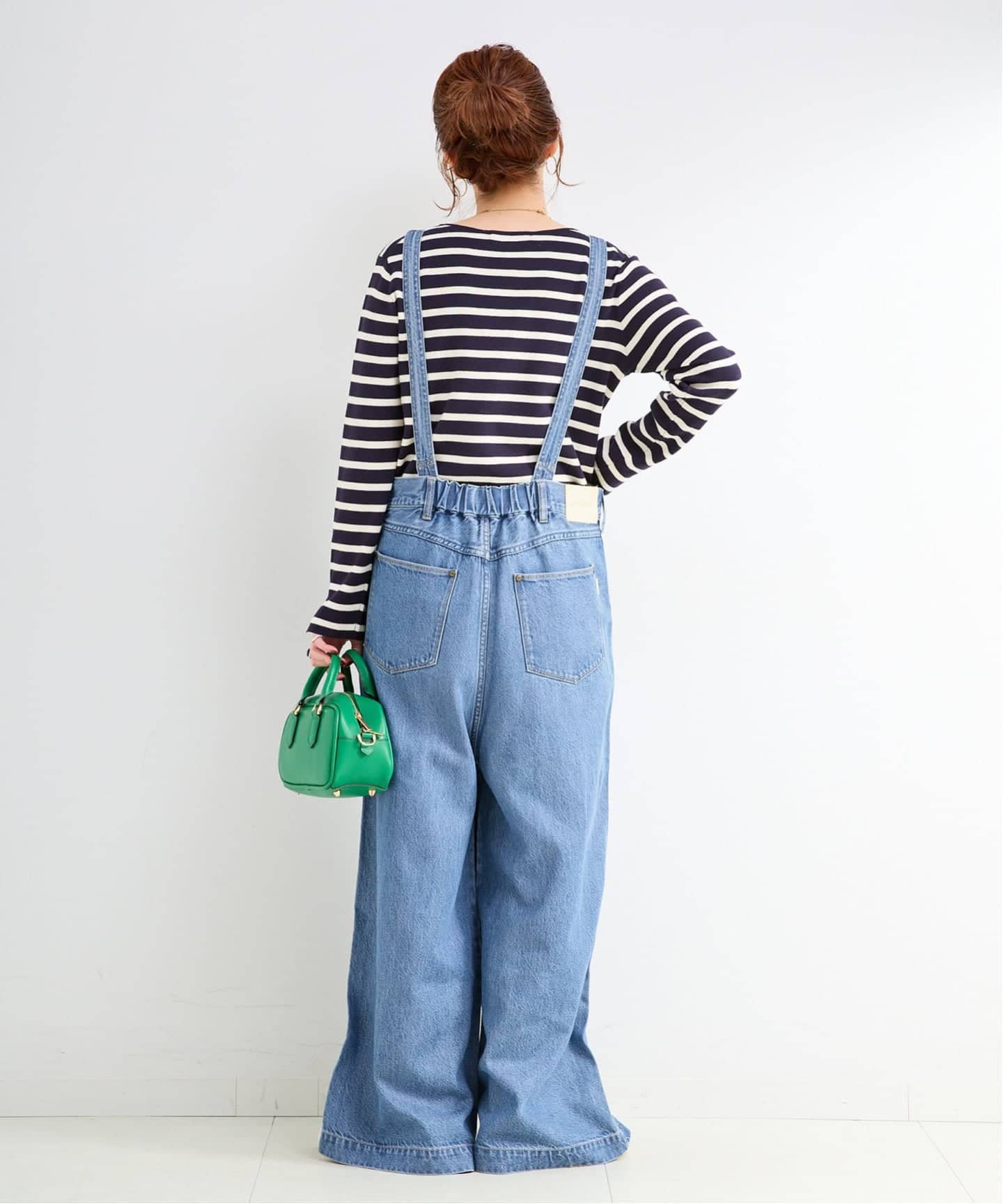 追加3予約》【WEB限定】DU JOUR/デュ ジュール V NECK JEAN SALOPETTE