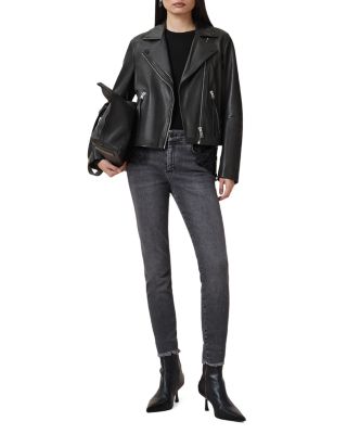 ALLSAINTS Dalby Slim Fit Leather Biker Jacket | Bloomingdale's