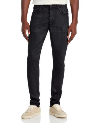 Purple Brand 3-D Resin Skinny Fit Jeans in Black Repair