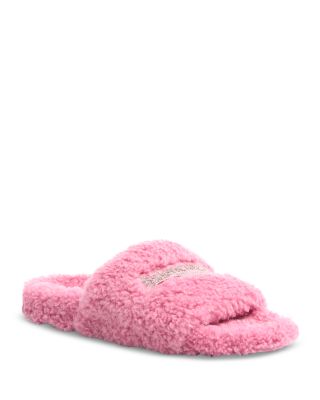 Balenciaga Women's Furry Slide Sandals | Bloomingdale's