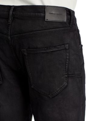 Purple Brand 3-D Resin Skinny Fit Jeans in Black Repair