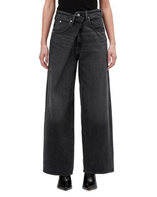 AGOLDE Vana Fold High Rise Wide Leg Jeans in Arcane | Bloomingdale's