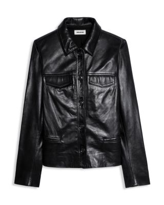 Zadig & Voltaire Liam Leather Button-Up Jacket | Bloomingdale's