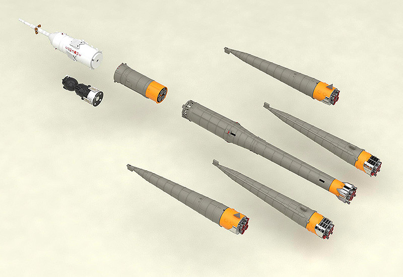 MODEROID 1/150プラスチックモデル ソユーズロケット+搬送列車