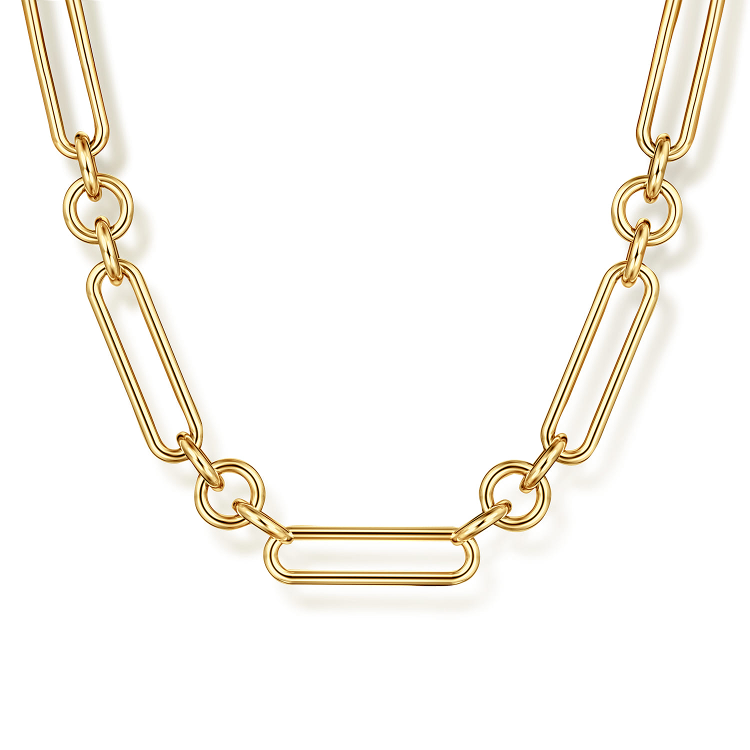 14k Yellow Gold Link Chain Contemporary Necklace. SKU: NK7978Y4JJJ