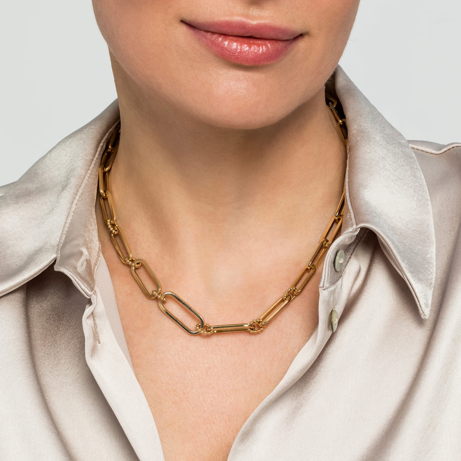 14k Yellow Gold Chain Bujukan Necklace. SKU: NK7133-17Y4JJJ