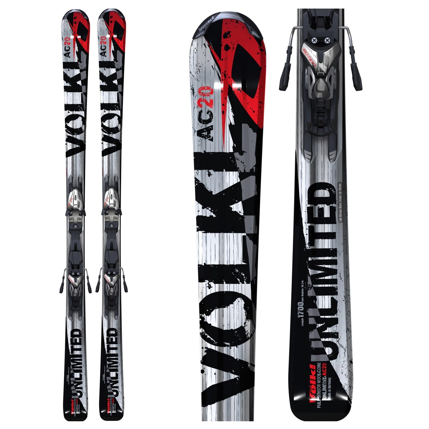 Volkl Unlimited Ac20 Skis + Marker 3Motion 11.0 Tc Bindings 2010 | evo