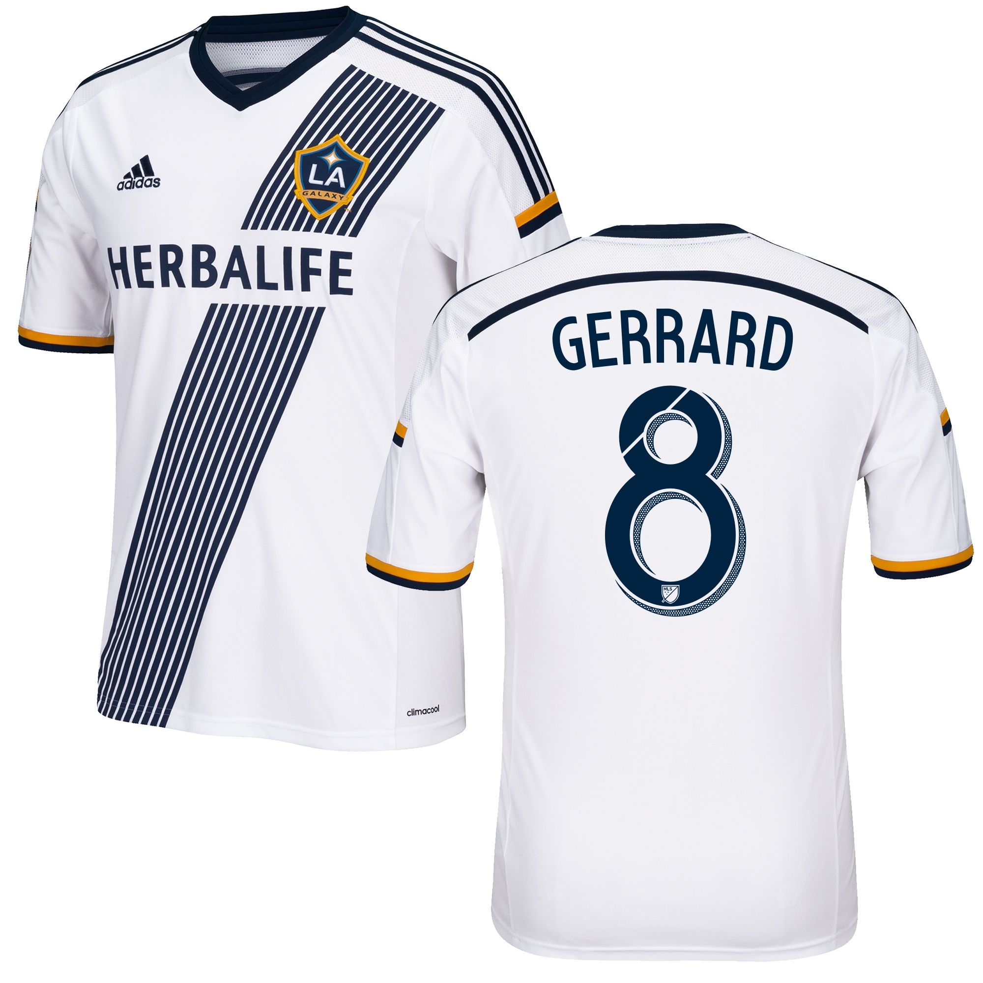 Men's LA Galaxy Steven Gerrard adidas White 2015 Primary Replica