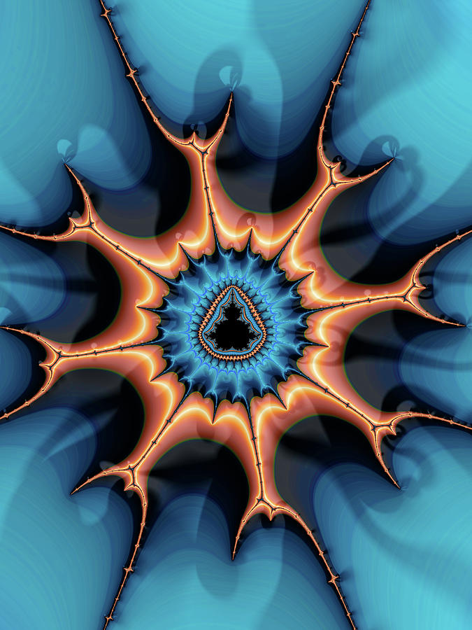 Fractal Mandelbrot Set turquoise coral by Matthias Hauser