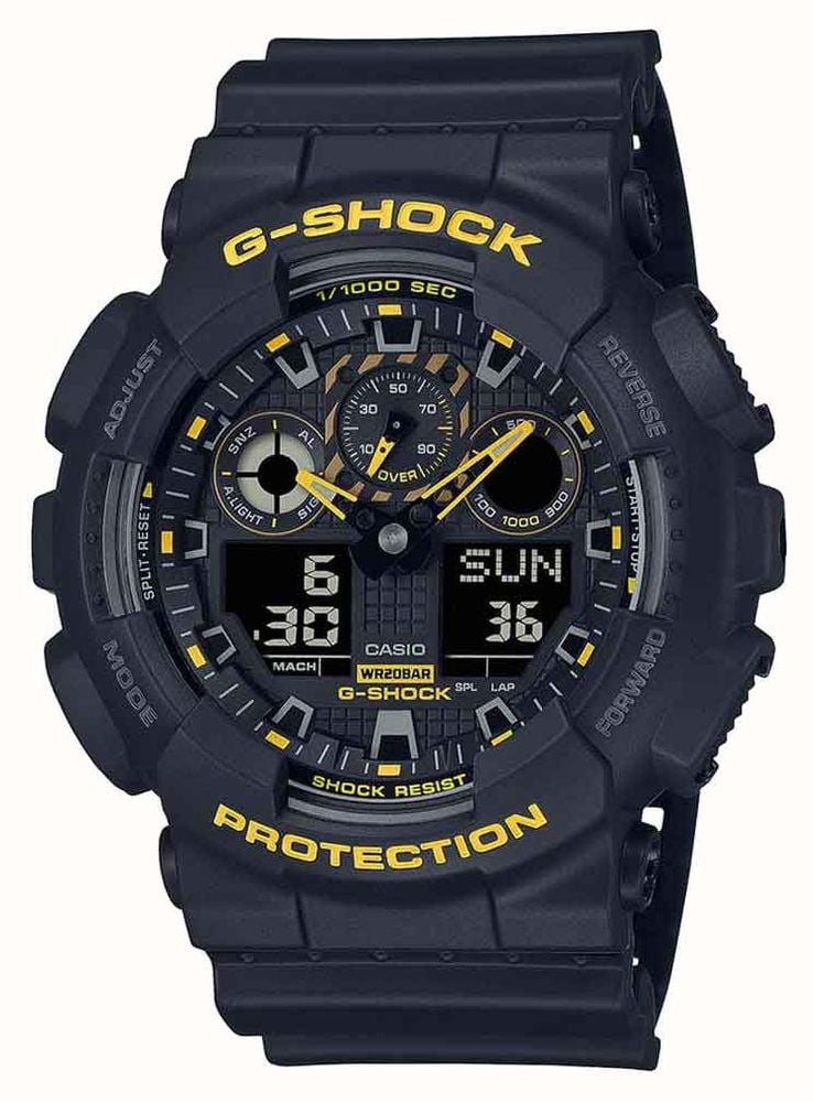 Casio G-Shock 'Caution Yellow' Shock Resistant Black Silicone GA