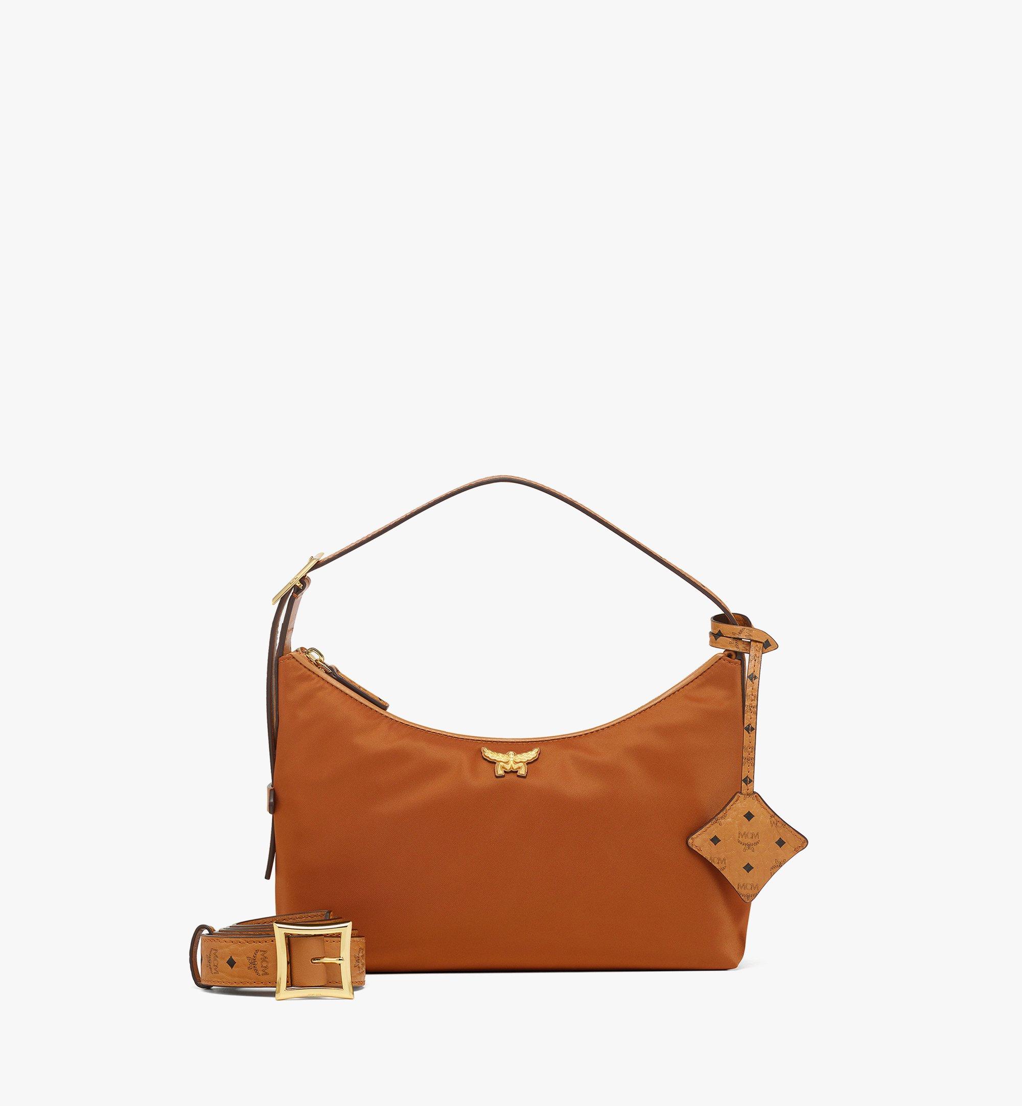 Small Aren Hobo in Recycled Nylon and Monogram Print Leather