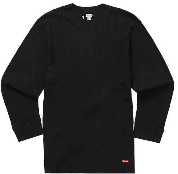 Buy Supreme Hanes Thermal Crew (1 Pack) Black - Novelship