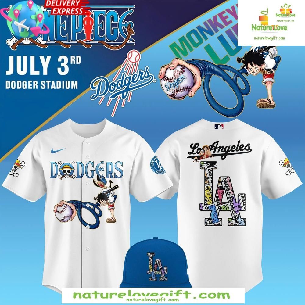 One Piece Dodgers Baseball Jersey 2026 Night Game Edition - Unique