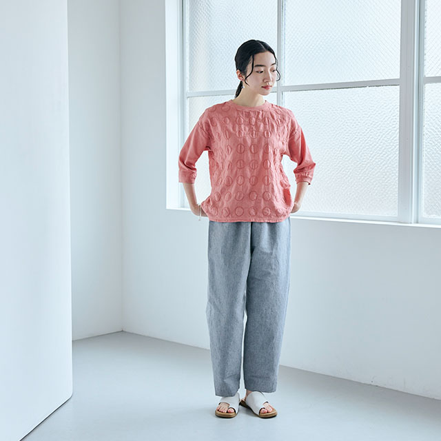 刺繍の七分袖プルオーバー 丸紋｜衣料品｜中川政七商店 公式サイト