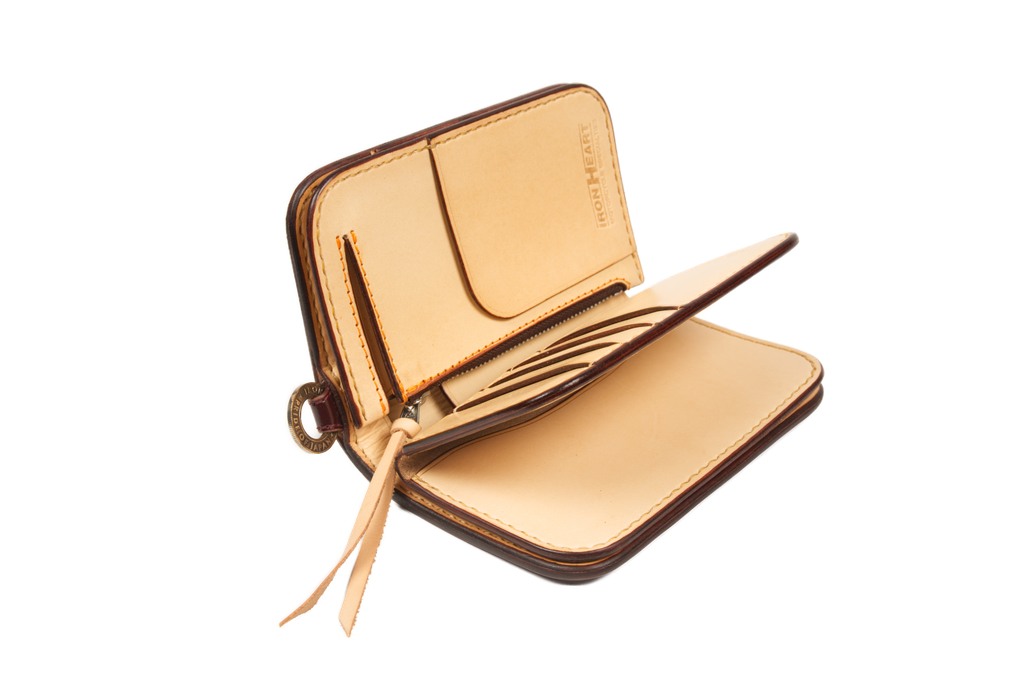 Iron Heart Cordovan Mid-Length Wallet - IHG-02-OXB - Ox-Blood