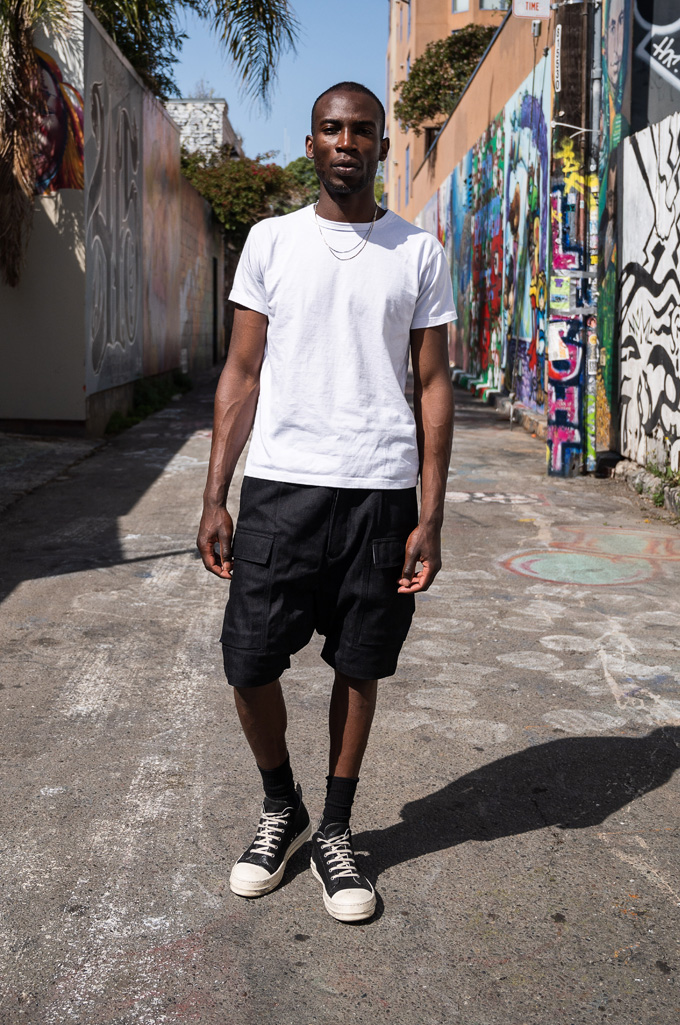 Rick Owens DRKSHDW Pods Cargo Shorts - Made In Japan Black/Gray Denim