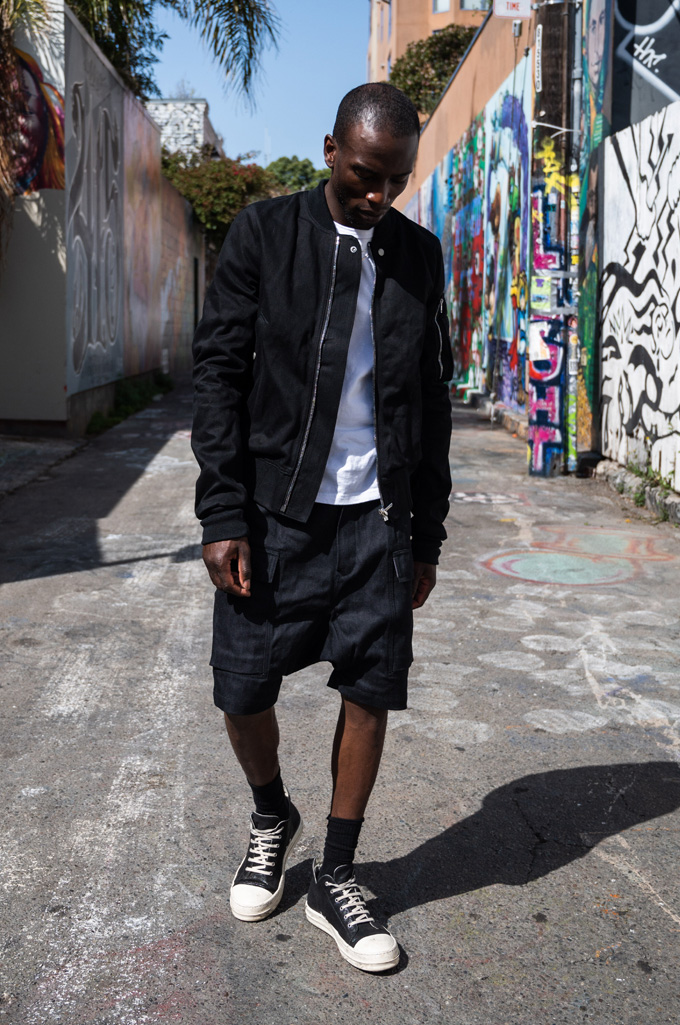 Rick Owens DRKSHDW Pods Cargo Shorts - Made In Japan Black/Gray Denim