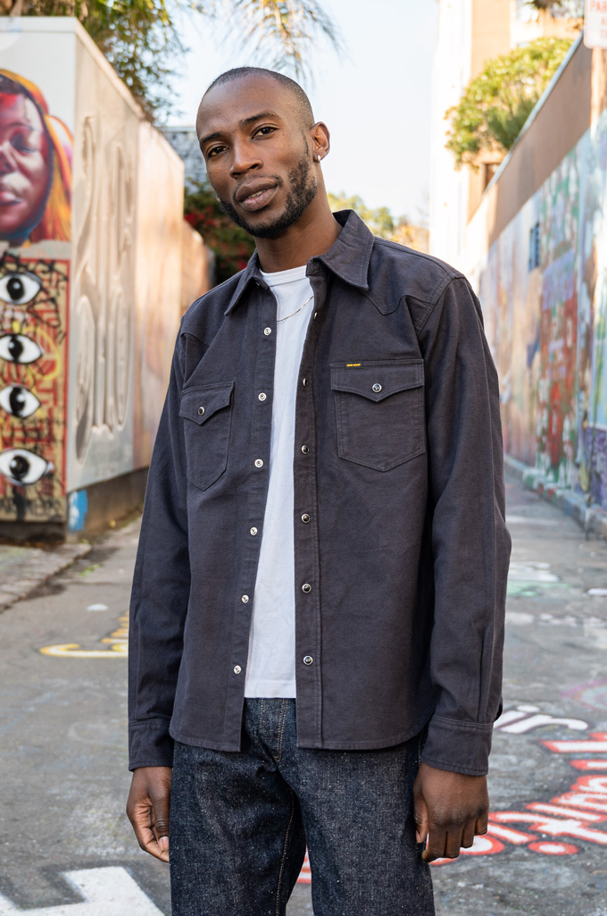 Iron Heart 9oz Raised Whipcord Western Shirt - IHSH-330-BLK- Black