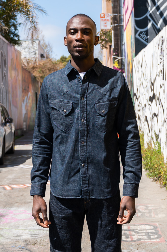 Pure Blue Japan Western Snap Shirt - 8oz Indigo Denim