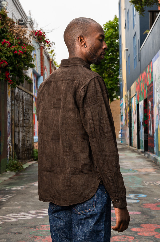 Studio D'Artisan Amami-Dorozome Mud-Dyed Jacquard Shirt - 5717