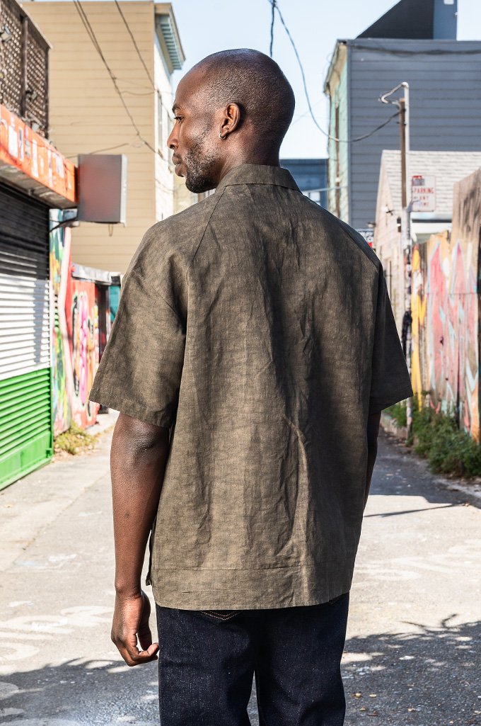 Devoa TIMESCAPE Half-Sleeve Shirt - Dark Green