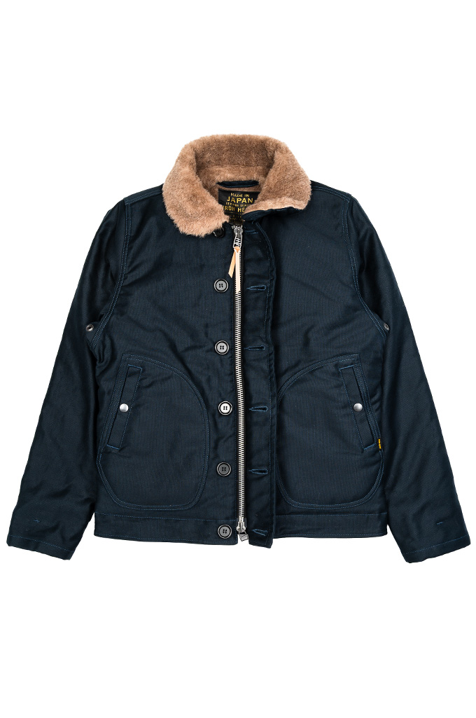 Iron Heart Alpaca-Lined N-1 Deck Jacket - IHM-35-NAV - Navy