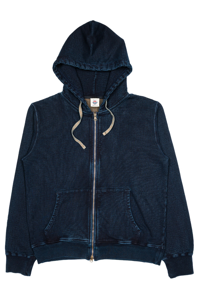 Samurai Heavyweight Natural Indigo & Kakishibu Dyed Zip Hoodie